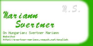 mariann svertner business card